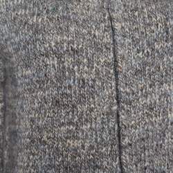 Pre Owned Giorgio Armani Beige Chunky Rib Alpaca Blend Zip Front Jacket M