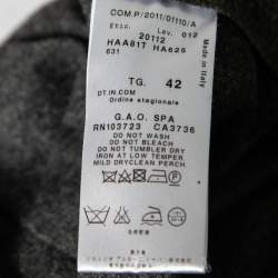 Pre Owned Giorgio Armani Charcoal Grey Wool Knot Detail Midi Dress M