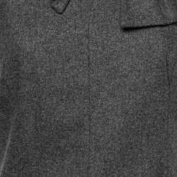 Pre Owned Giorgio Armani Charcoal Grey Wool Knot Detail Midi Dress M