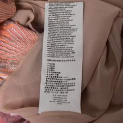 Pre Owned Giorgio Armani Pink Floral Jacquard Pleated Detail Shift Dress S