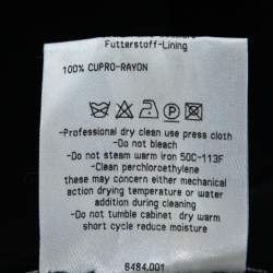 Pre Owned Giorgio Armani Vintage Black Crepe Draped Metallic Panel Pencil Skirt S