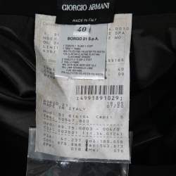 Pre Owned Giorgio Armani Vintage Black Crepe Draped Metallic Panel Pencil Skirt S