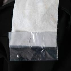 Pre Owned Giorgio Armani Vintage Black Crepe Draped Metallic Panel Pencil Skirt S