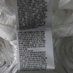 Pre Owned Giorgio Armani White Embroidered Tulle Long Sleeve Top M