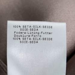 Pre Owned Giorgio Armani Grey Silk Satin Pleat Detail Skirt S