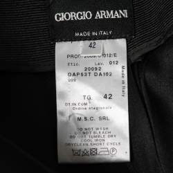 Pre Owned Giorgio Armani Black Silk Wide-Leg Pants M