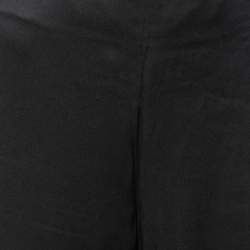Pre Owned Giorgio Armani Black Silk Wide-Leg Pants M