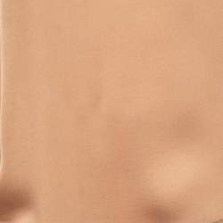 Pre Owned Giorgio Armani Beige Silk Draped Neck Long Sleeve Blouse S