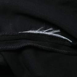 Pre Owned Giorgio Armani Black Stretch Crepe & Tulle Sleeveless Dress S