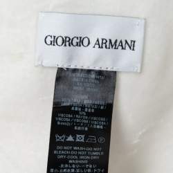 Pre Owned Giorgio Armani White Silk & Velvet Draped Shrug OS