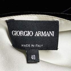 Pre Owned Giorgio Armani Black Velvet Sleeveless Top L