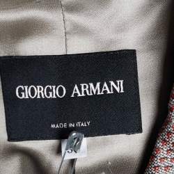 Giorgio Armani Grey Jacquard Button Front Blazer XL