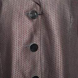 Giorgio Armani Grey Jacquard Button Front Blazer XL