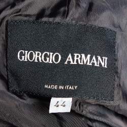 Giorgio Armani Black Patterned Devore Button Front Blazer M
