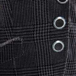 Giorgio Armani Black Patterned Devore Button Front Blazer M