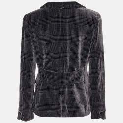 Giorgio Armani Black Patterned Devore Button Front Blazer M