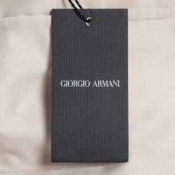 Pre Owned Giorgio Armani Beige Cotton Zip Detail Tapered Trousers S