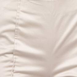 Pre Owned Giorgio Armani Beige Cotton Zip Detail Tapered Trousers S