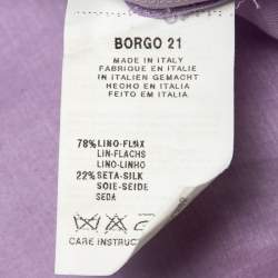 Pre Owned Giorgio Armani Borgo 21 Purple Linen Silk Sleeveless Shirt L