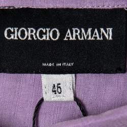 Pre Owned Giorgio Armani Borgo 21 Purple Linen Silk Sleeveless Shirt L