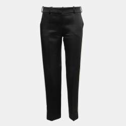 Giorgio Armani Black Satin Side Stripe Detail Trousers S