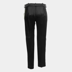 Giorgio Armani Black Satin Side Stripe Detail Trousers S