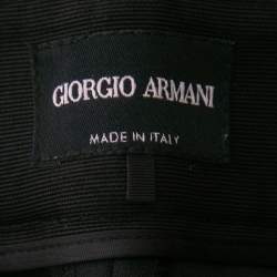 Giorgio Armani Black Satin Side Stripe Detail Trousers S