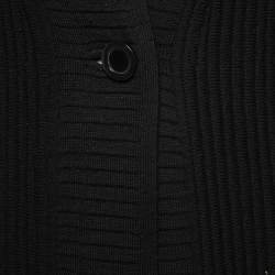 Giorgio Armani Black Knit Button Front Long Cardigan S