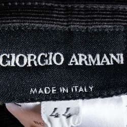 Pre Owned Giorgio Armani Black Velvet Asymmetrical Hem Skirt M