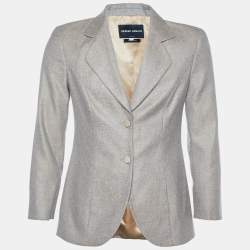 Giorgio Armani Beige Cashmere Button Front Blazer M