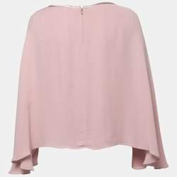 Giorgio Armani Blush Pink Crepe Cape Sleeve Top M