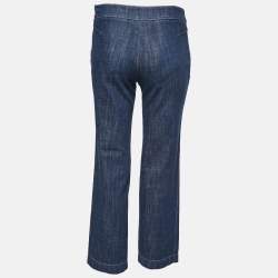 Pre Owned Giorgio Armani Blue Dark Wash Denim Wide Leg Jeans M / Waist 30"