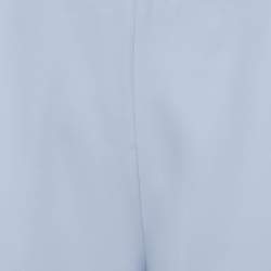 Pre Owned Giorgio Armani Light Blue Crepe High Waist Trousers S