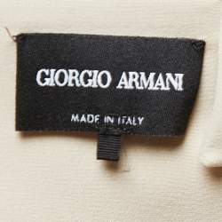 Pre Owned Giorgio Armani Beige Silk Wide Leg Jumpsuit S