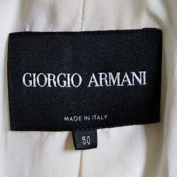 Giorgio Armani Light Cream Silk Chiffon Button Front Blazer XL
