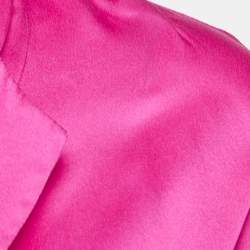 Giorgio Armani Pink Silk Tie Detailed Button Front Shirt Blouse S