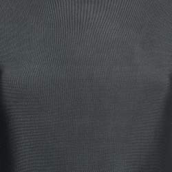 Pre Owned Giorgio Armani Dark Grey Knit Peplum Top S