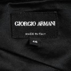 Pre Owned Giorgio Armani Black Velvet A-Line Skirt L