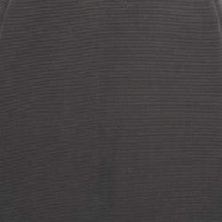 Pre Owned Giorgio Armani Grey Ribbed Knit Knee Length Skirt L