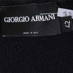 Pre Owned Giorgio Armani Black Sleeveless Knit V- Neck Top M