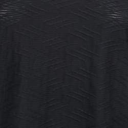 Pre Owned Giorgio Armani Black Textured Jersey Long Sleeve Top M