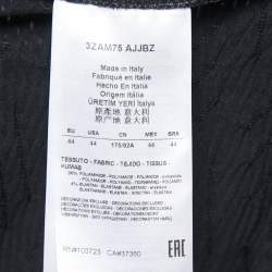 Pre Owned Giorgio Armani Black Textured Jersey Long Sleeve Top M