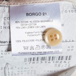 Pre Owned Giorgio Armani Light Pink Cotton & Linen Midi Skirt L