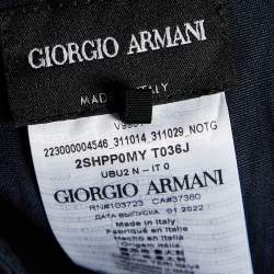 Giorgio Armani Navy Blue Linen Belted Pants XS