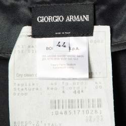 Pre Owned Giorgio Armani Black Velvet Straight Leg Pants M