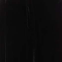 Pre Owned Giorgio Armani Black Velvet Straight Leg Pants M