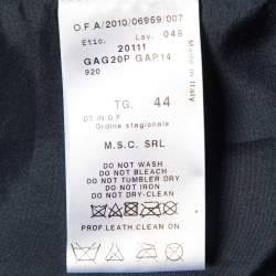 Pre Owned Giorgio Armani Black Leather Blazer Jacket M