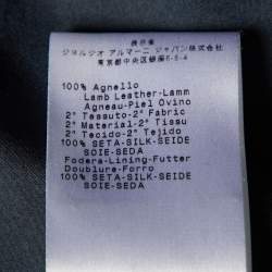 Pre Owned Giorgio Armani Black Leather Blazer Jacket M