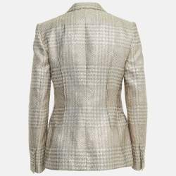 Pre Owned Giorgio Armani Metallic Jacquard  Single Breasted Blazer M