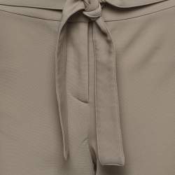 Pre Owned Giorgio Armani Beige Crepe Wide Leg Pants M 